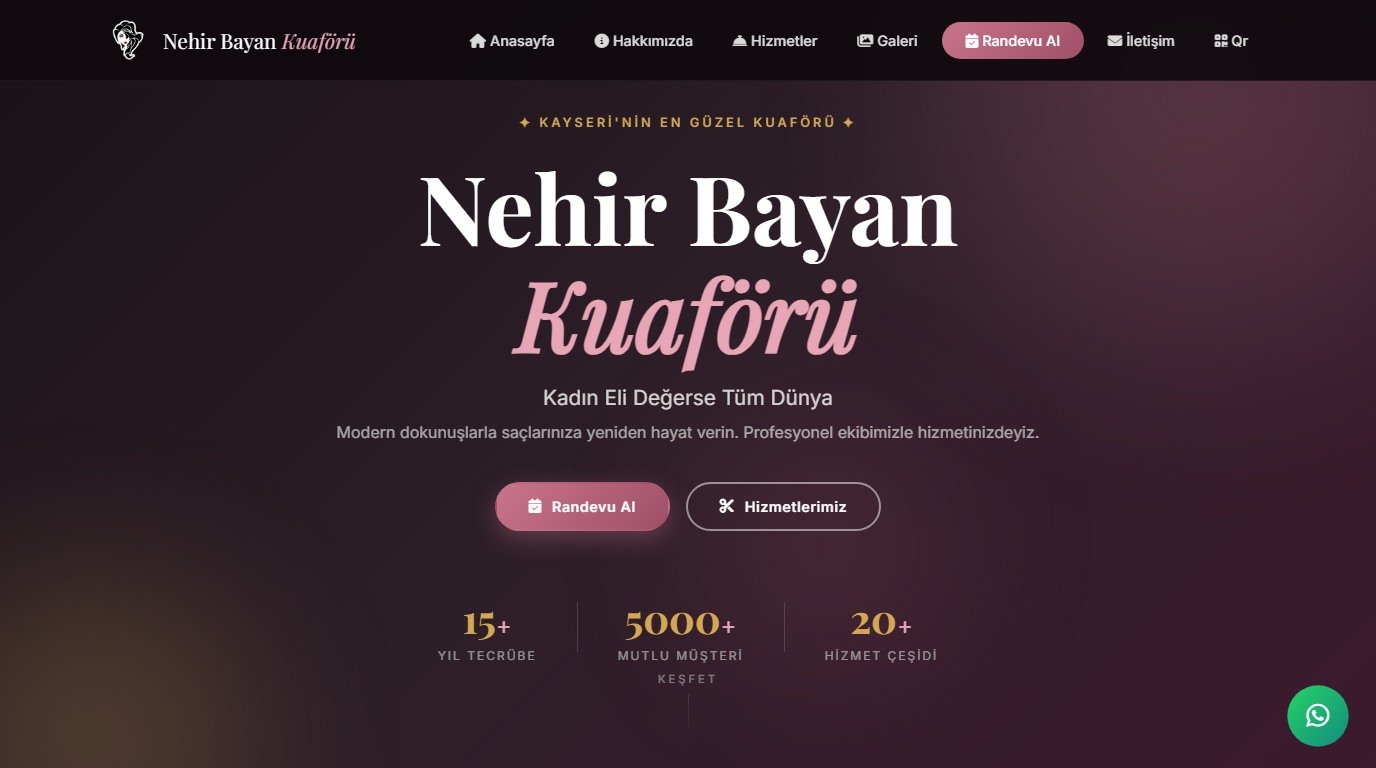 Nehir Bayan Kuaförü Web Sitesi & Randevu Sistemi